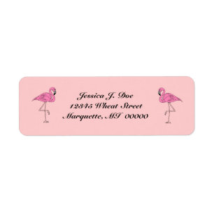 Flamingos-paar roze Return Address Labels