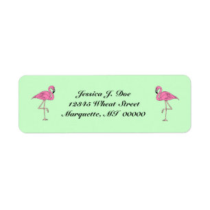 Flamingos-paar roze Return Address Labels