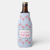 Flamingo's Patroon Sky Blue Custom Bruidsmeisje Gi Flesjeskoeler (Fles Voorkant)