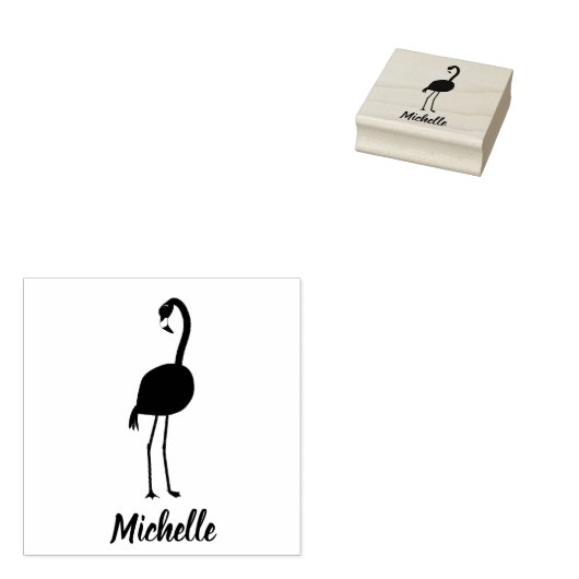 Flamingos Personalized Rubberstempel (Gestempeld)