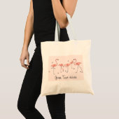 Flamingos Pink Group "Text" canvas tas (Voorkant (product))