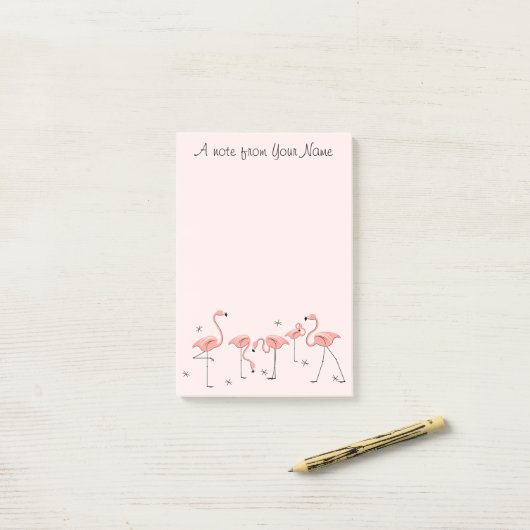 Flamingos Pink Group "Text" Post-it® Notes (Op bureau)