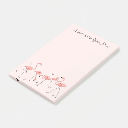 Flamingos Pink Group "Text" Post-it® Notes (Schuin)
