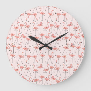Flamingos Pink klok rond