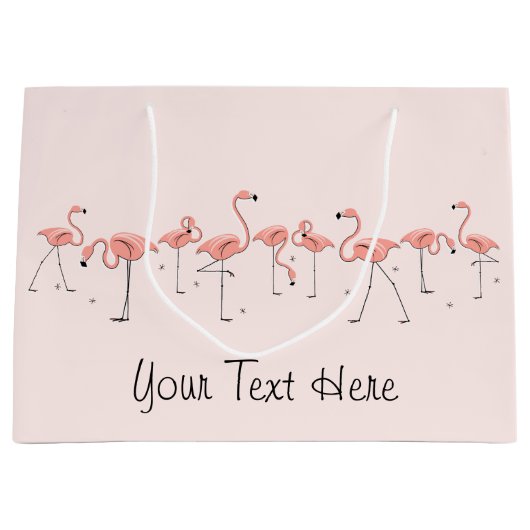 Flamingos Pink Line gift grote tas Large Cadeautasje (Voorkant)