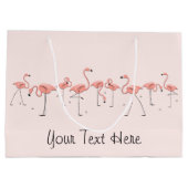Flamingos Pink Line gift grote tas Large Cadeautasje (Achterkant)