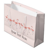 Flamingos Pink Line gift grote tas Large Cadeautasje (Voorkant Gekanteld)