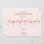 Flamingos Pink Line-uitnodiging Kaart (Achterkant)