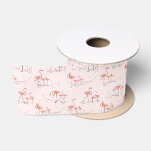 Flamingos Pink Multi-Ribbon satin Lint