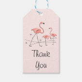 Flamingos Pink Trio 2 Bedankt labels Cadeaulabel (Voorkant)