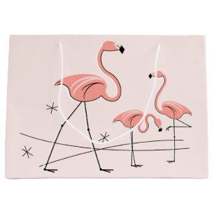 Flamingos Pink Trio 2 cadeau grote tas Groot Cadeauzakje