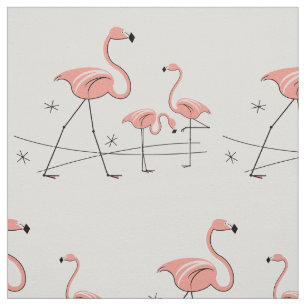 Flamingos Pink Trio 2 groot patroon Stof