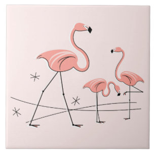Flamingos Pink Trio 2 tegels Tegeltje