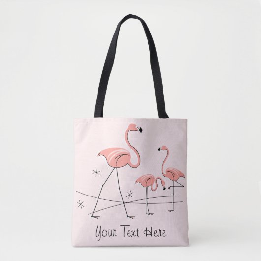Flamingos Pink Trio 2 Tekst over tas (Voorkant)