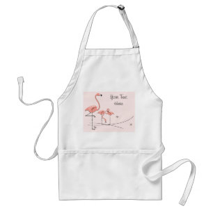 Flamingos Pink Trio 2 Text Apron Standaard Schort