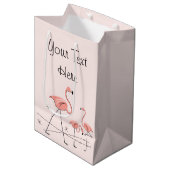 Flamingos Pink Trio 2 Text gift medium Medium Cadeauzakje (Voorkant Gekanteld)