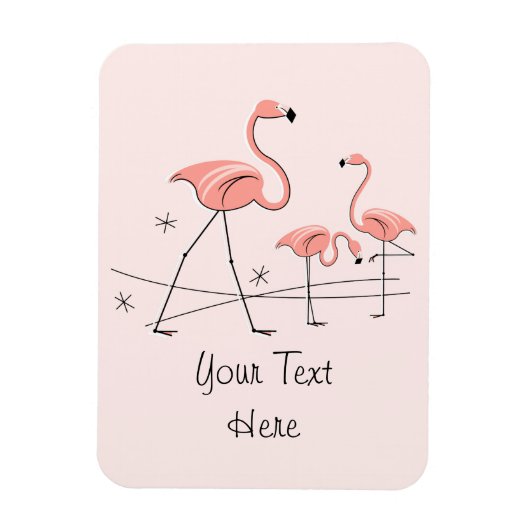 Flamingos Pink Trio 2 Text magneet flexibel (Verticaal)