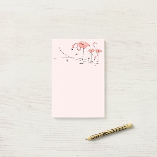 Flamingos Pink Trio 3 Post-it® Notes (Op bureau)