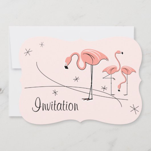 Flamingos Pink Trio 3-uitnodigingsbeugel Kaart (Voorkant)