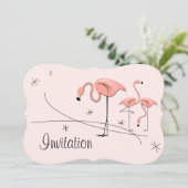 Flamingos Pink Trio 3-uitnodigingsbeugel Kaart (Staand voorkant)