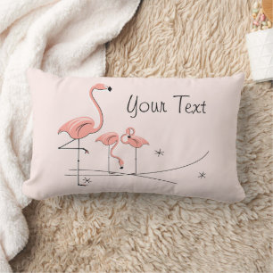 Flamingos Pink Trio 4, teruggecheckt lumbar Kussen