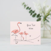 Flamingos Pink Trio 4 Text briefkaart (Staand voorkant)