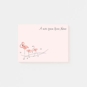 Flamingos Pink Trio "Text" Post-it® Notes