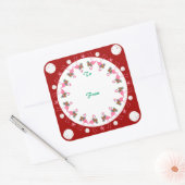 Flamingos Red Beach kerst tot cadeaulabel Vierkante Sticker (Envelop)