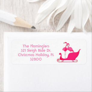 Flamingos Romantic Kerstsleigh Ride Etiket
