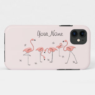 Flamingo's Roze Groep 'Naam' iPhone 11 hoesje