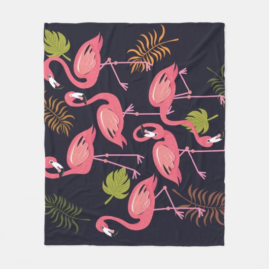 Flamingo's set, tropische vogel . fleece deken (Voorkant)