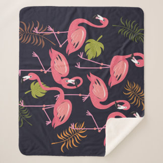 Flamingo's set, tropische vogel . sherpa deken