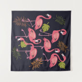 Flamingo's set, tropische vogel . wandkleed (Voorkant (horizontaal))