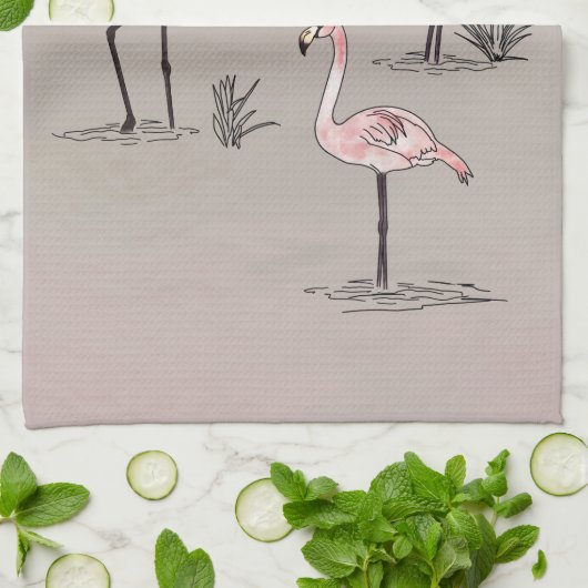 Flamingos Theedoek (Gevouwen)