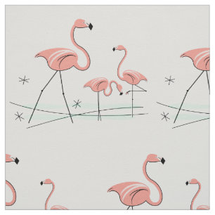 Flamingos Trio 2 groot patroon Stof