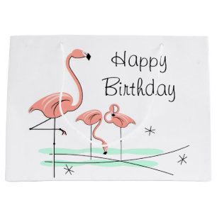 Flamingos Trio 4 Happy Birthday-cadeau groot Large Cadeauzakje