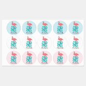 Flamingo's Tropische Hibiscus op maat gepersonalis Labels (Vel)