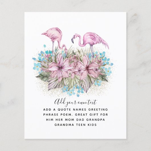 FLAMINGO'S Uitnodiging Aankondiging Groet Flyer (Voorkant)