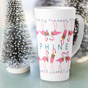Flamingo's verzamelen hoog latte mok