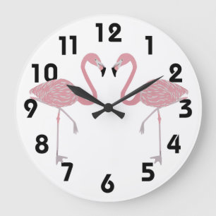 Flamingos wandklok grote klok