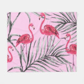 Flamingo's, waterverf. fleece deken (Voorkant (Horizontaal))