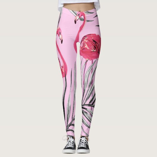 Flamingo's,  waterverf. leggings (Voorkant)