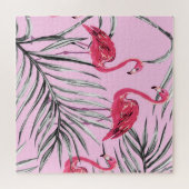 Flamingo's,  waterverf. legpuzzel (Horizontaal)