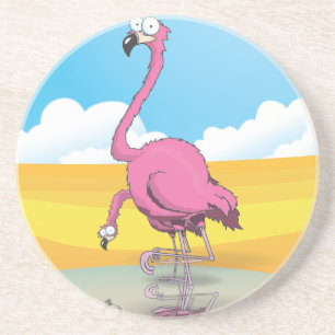 flamingos zandsteen onderzetter