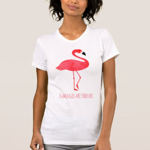 Flamingos zijn voor eeuwig roze woorden t-shirt
