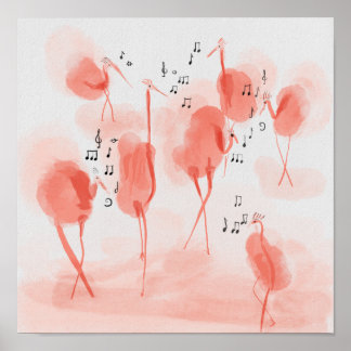Flamingos zinging poster