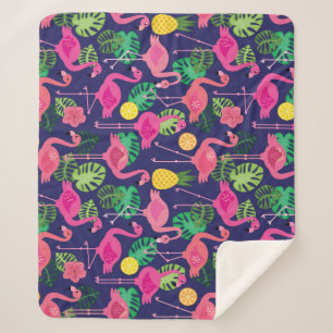 flamingo's, zomerelementen sherpa deken