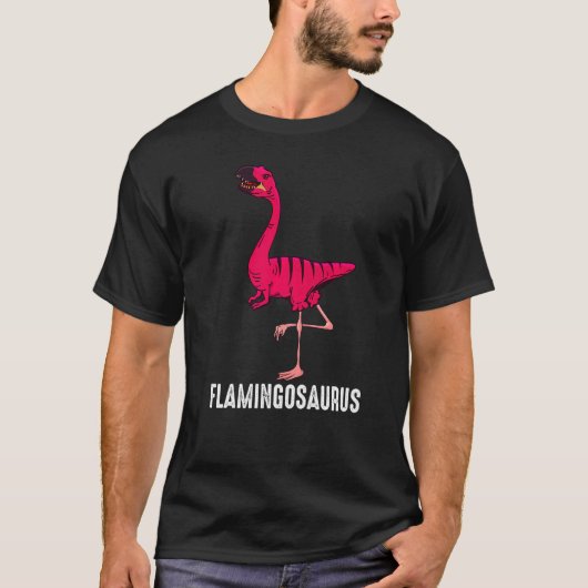 Flamingosaurus Cool Flamingo Dinosaur T-shirt (Voorkant)
