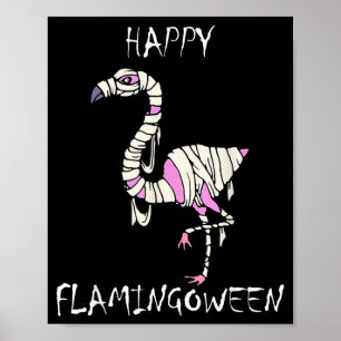 Flamingoween Grappige Halloween Flamingo Poster