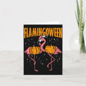 Flamingoween Pumpkin Flamingos Funny Bird Hallowee Kaart (Voorkant)